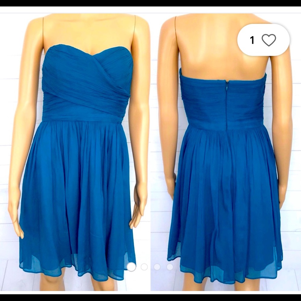 J. Crew Arabelle Silk Chiffon Strapless Dress